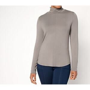 Me By Jennie Garth Lrg Dk Gray Larimer Turtleneck Top Luscious Knit A708726 NWOT